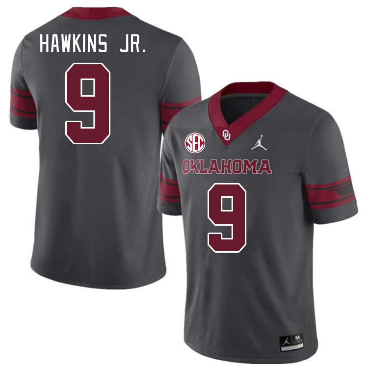 Men #9 Michael Hawkins Jr. Oklahoma Sooners 2024 SEC Conference College Football Jerseys-Charcoal